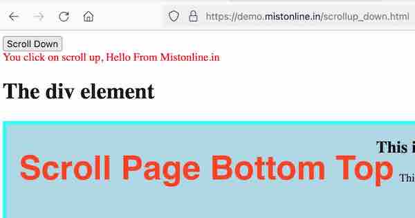 How to Scroll top and bottom of page using Jquery – MistOnline